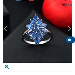 New Kashmir Kyanite 3.75 ctw Floral Ring, Sz 11